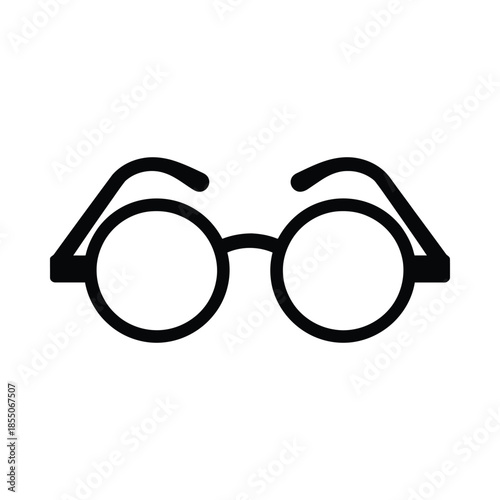 Simple black glasses icon on white background
