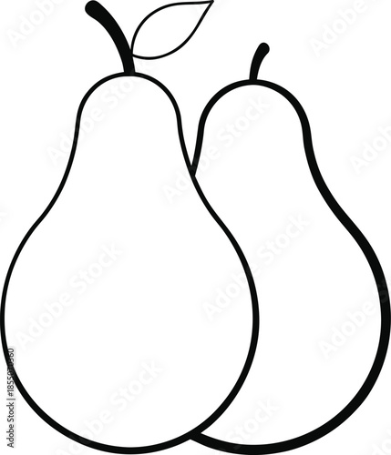 Pear outline Pear silhouette illustration
