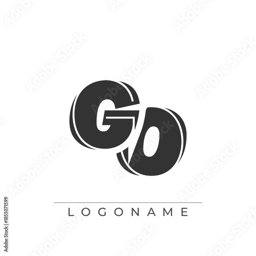 A sophisticated and professional logo design featuring the initials GO in a bold sans serif typeface suitable for various business branding purposes