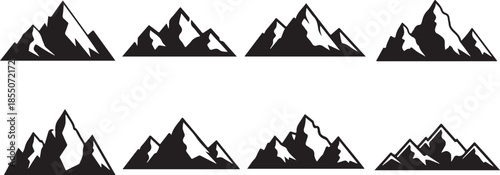 Mountain Range Logo Collection

Minimal Alpine Mountain Silhouettes Set

Outdoor Mountain Peak Icons Bundle