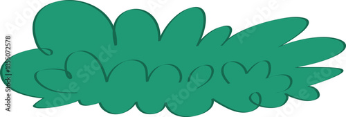  Stylized Teal Green Bush Vector Asset Forest Shrub Organic Shape Cartoon Element