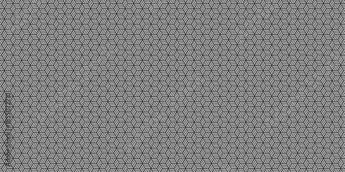 Abstract square fabric textile black and white seamless pattern. metal carbon metallic overlapping ornament geometric texture background.
