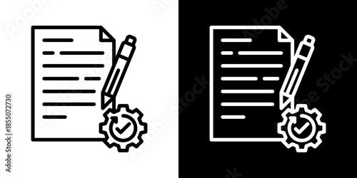 Procedure Icon Set Vector Collection Isolated In Black And White