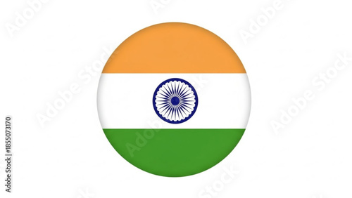 Indian flag emblem symbol round badge national pride colorful vibrant orange white green circular icon