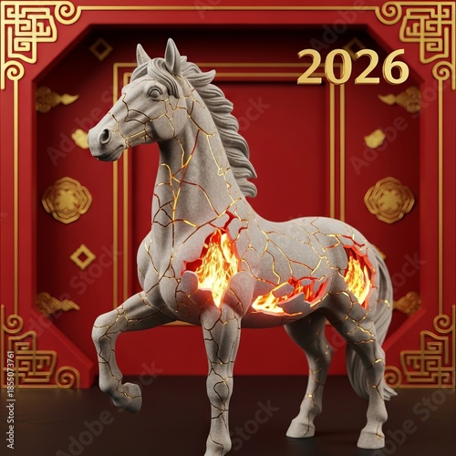 Premium fire horse 2026 collectible zodiac sculpture