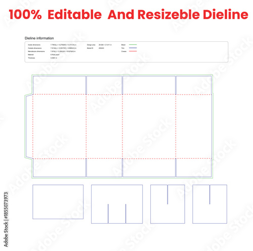 cartons 6 grids dieline template box dieline die lines packaging custom dieline  box cardboard box dieline pizza box dieline printable product packaging layout,