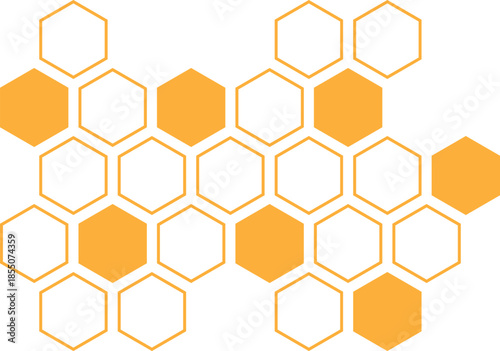 simple orange honeycomb design for banner poster background.