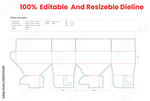 folding box with 6 grids inserts one piece papar packagidieline template box dieline die lines packaging custom dieline  box cardboard box dieline pizza box dieline printable product packaging layout,