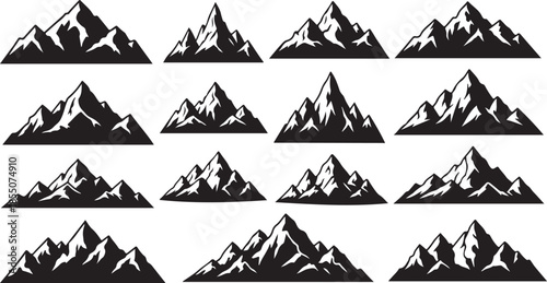 Mountain Range Logo Collection

Minimal Alpine Mountain Silhouettes Set

Outdoor Mountain Peak Icons Bundle