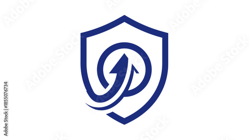 Growth Shield Icon: Business Security and Financial Progress Concept