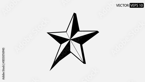 Black and White Nautical Star Icon Vector