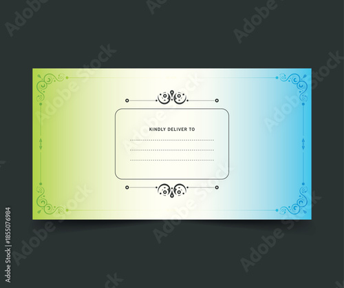 Elegant Ornamental Delivery Envelope with Gradient Background for Special Occasions