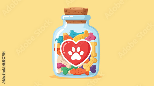 Vector illustration of transparent milk and water bottles with ice in glass and plastic containers