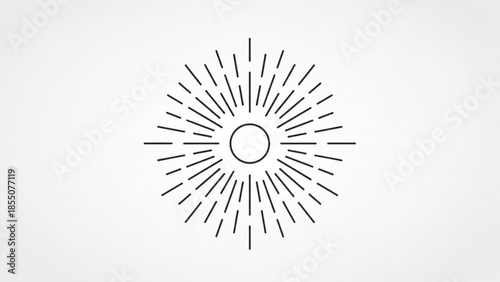 Starburst Line Art Vector Isolated on White Background