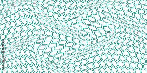 simple teal outline polygon wave pattern for banner poster background.