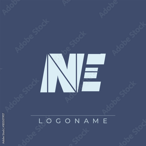 A sophisticated and professional logo design featuring the initials NE in a bold sans serif typeface suitable for various business branding purposes