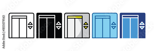 Elevator  Icon Set Multiple Style Collection