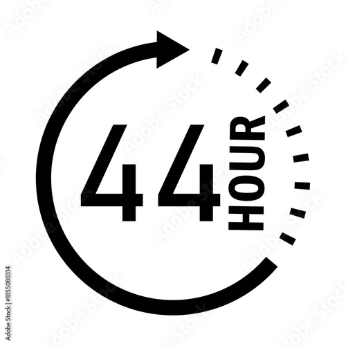 Forty four hour countdown timer icon