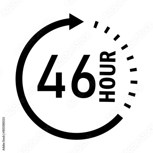 Forty six hour countdown timer icon