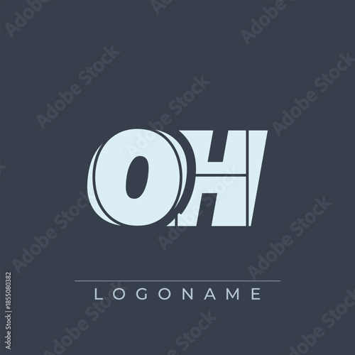 A sophisticated and professional logo design featuring the initials OH in a bold sans serif typeface suitable for various business branding purposes