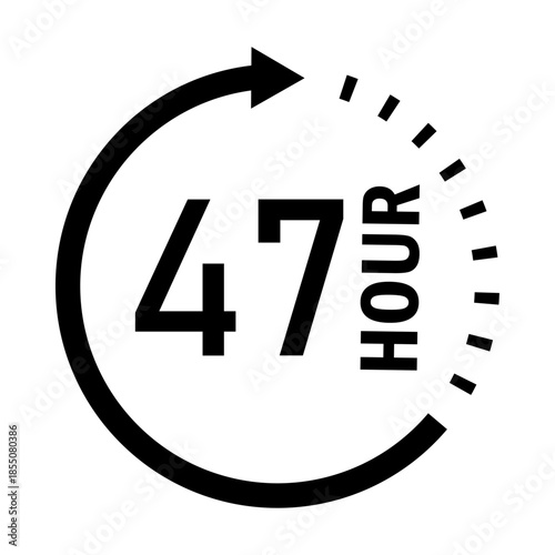 Forty seven hour countdown timer icon