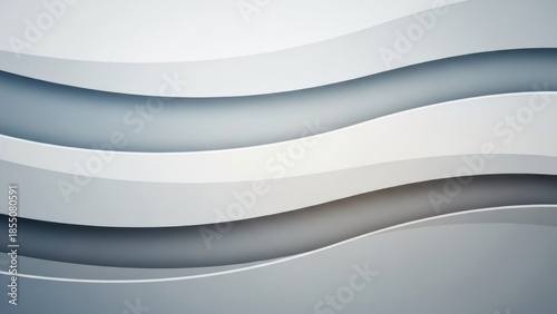 Abstract white and gray wave pattern with a subtle gradient effect.