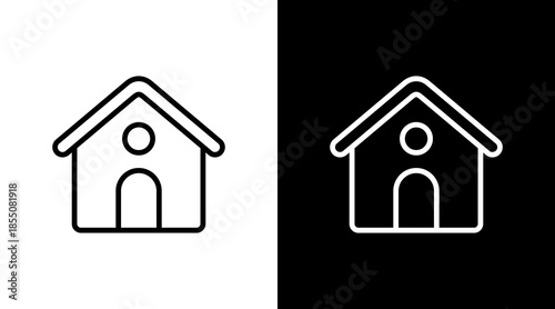 House  White Icon Set Design