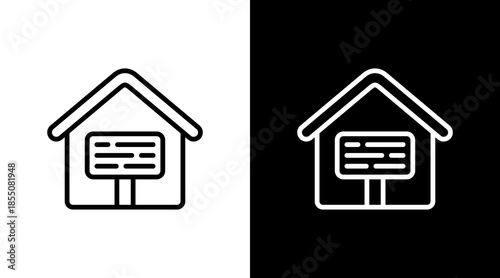 Sold Sign  White Icon Set Design