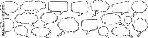 Collection of HandDrawn Speech Bubbles and Thought Bubbles.