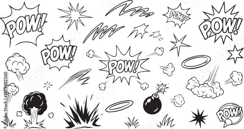 Comic Book Sound Effects and Explosions Collection.