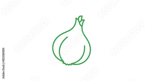 Simple Green Onion Icon, Minimalist Vegetable Line Art, Healthy Food Graphic