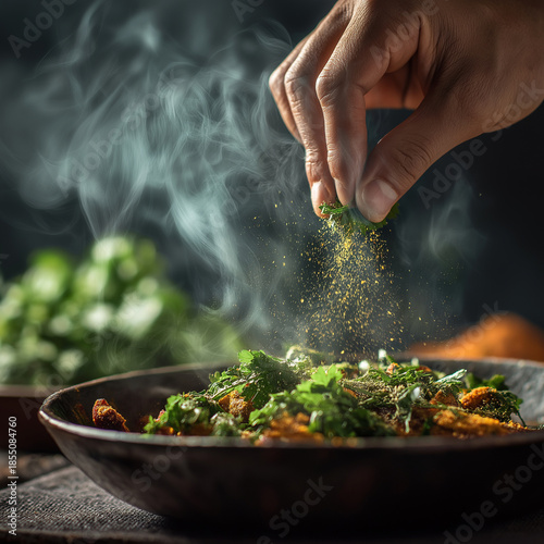 cooking in the pan