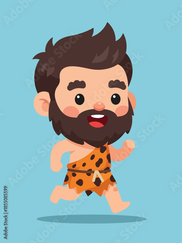 A chibi caveman, vector illustration design