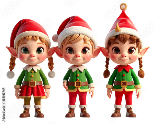 christmas elf and santa claus