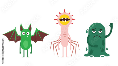 Monsters funny, vector illustration design