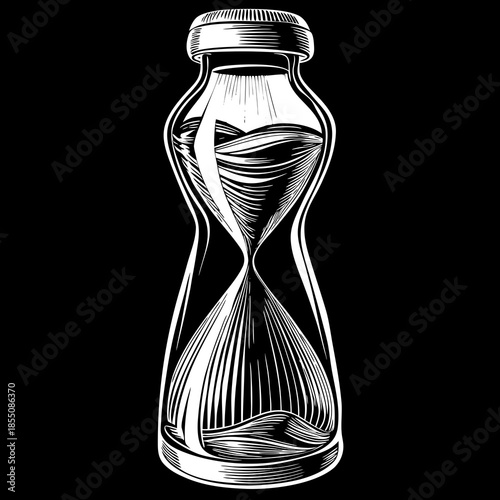 Artistic Representation of an Hourglass Symbolizing the Flow of Time artistic representation of an