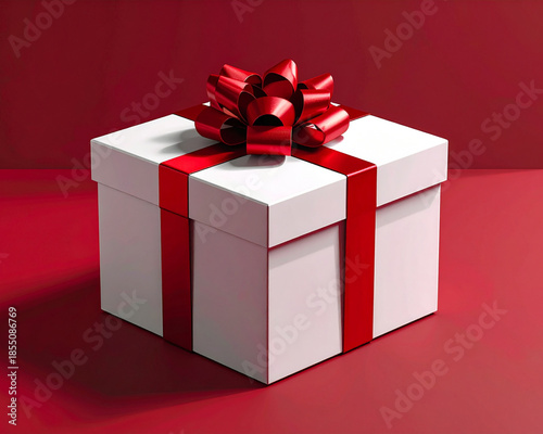 red gift box with ribbon