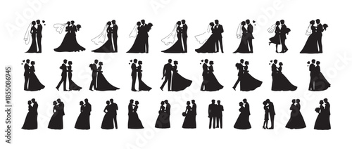 kissing couple set. valentine, relationship, affection, romance,  relationship clipart, intimate gesture, love pose. vector illustration eps 10