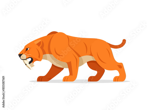 strong and dangerous sabertooth, vector illustration design