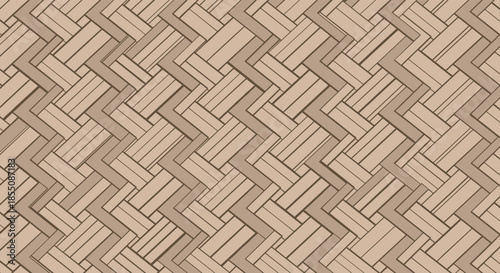High quality texture of a traditional brown woven basketry or rattan surface with a repeating chevron pattern for background.