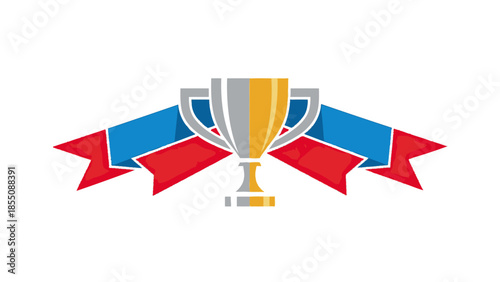 Gold Trophy with Red and Blue Ribbons for Award Ceremony or Competition Victory Free Download Gold Trophy with Red and Blue Ribbons for Award Ceremony or Competition Victory - GFXLoad