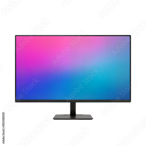 Modern Computer Monitor with Vibrant Gradient Screen Display