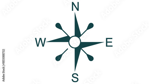 Compass Rose Navigation Icon - Directional Indicator