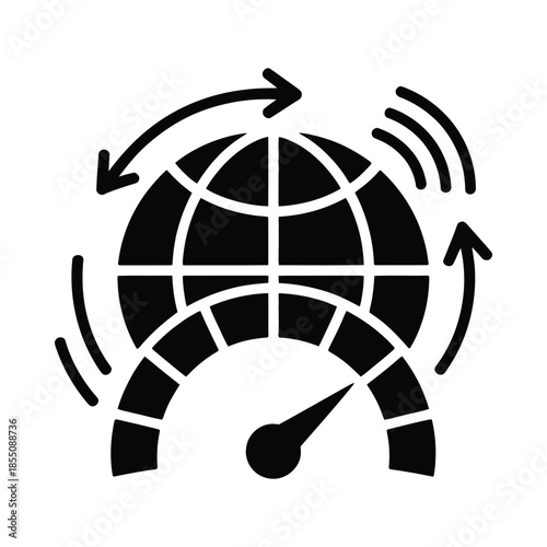 Global internet speed meter icon