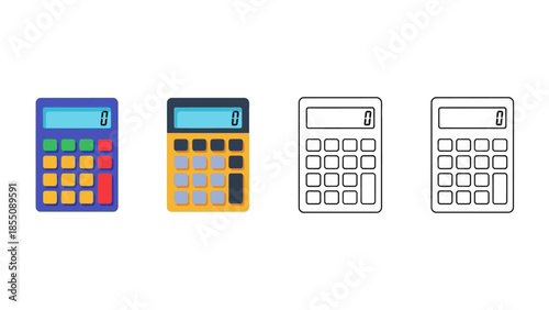 Four different styles of calculator icons displayed in a horizontal row