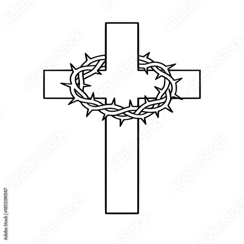 Cross with crown of thorns christianity symbol faith belief religion