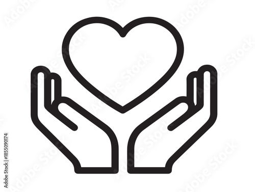 Elegant charity icon with beautiful helping hand concept