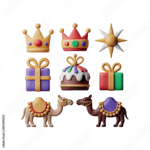3D Clay Icons for Epiphany Crowns, Star of Bethlehem & Sacred Gifts