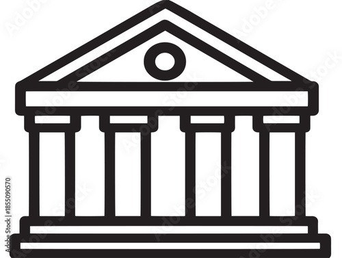 Elegant university building icon with academic themed style