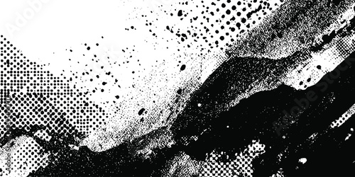 Abstract halftone background . Grunge halftone background Vector, black and white error glitch art design grunge background Dot pop art comic sport style vector .